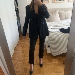 Aritzia Babaton Blazer in Navy Plaid